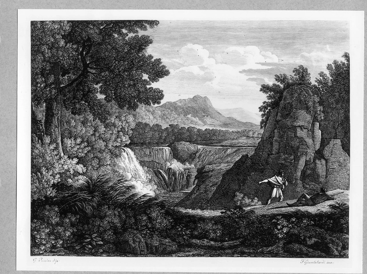 Gaspar Dughet detto Pussino - Paesaggio con cascate e figure, Collezione Camillo D'Errico, Matera